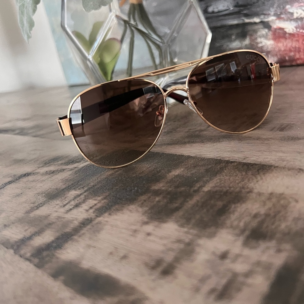 Gold Aviator Sunglasses